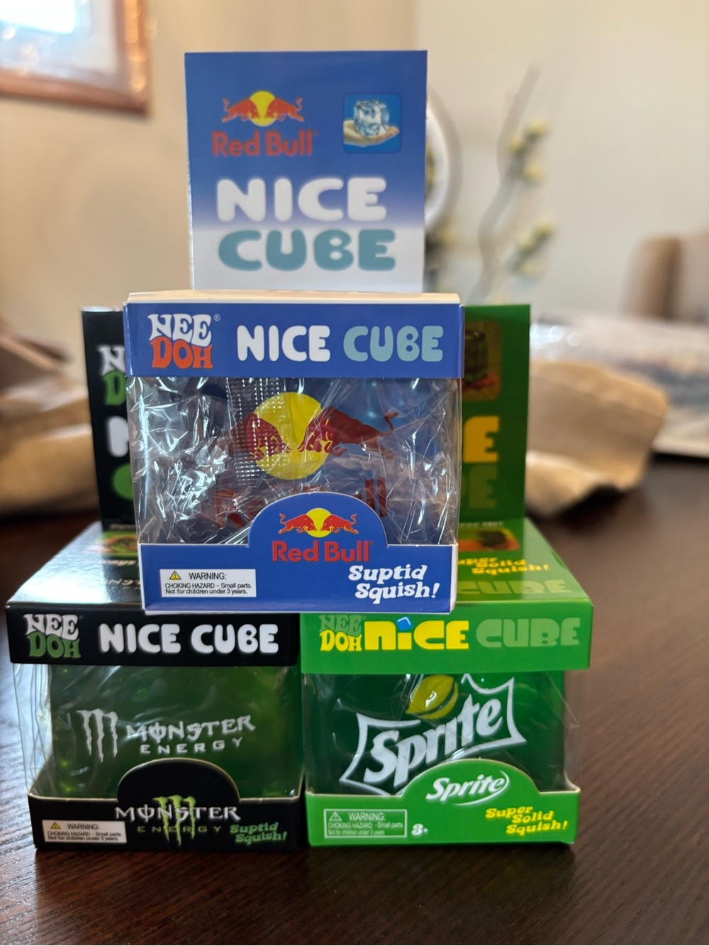 Green Monster Energy, Red Bull, Sprite Needoh Nice Cube Stress Relief Fidget